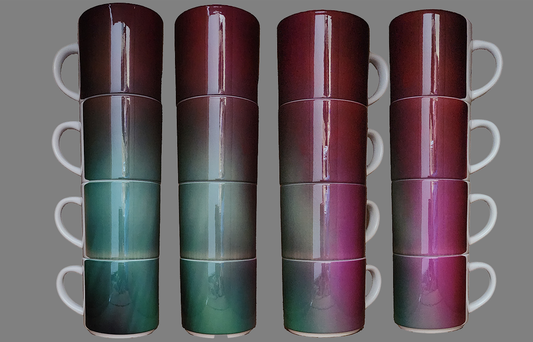 Aurora Borealis stacking mug set