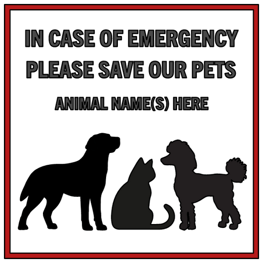 Save our Pets Window Decal - 3 1/8"x 3 1/8"