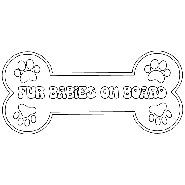 Fur Babies On Board Bone Shaped Window Decal